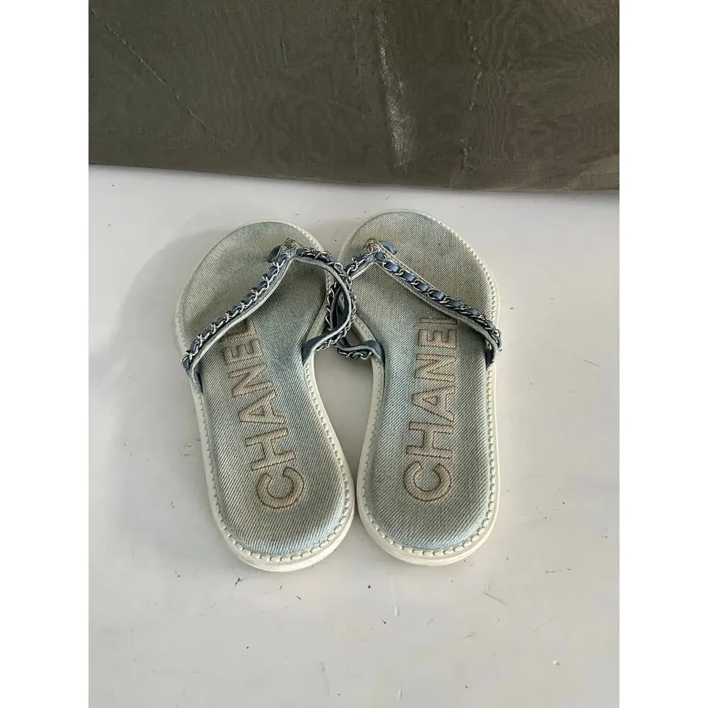 Chanel inter-locking denim sandals